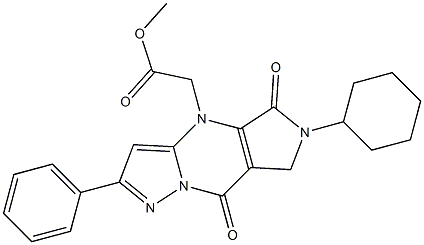 [(6-Cyclohexyl-5,6,7,8-tetrahydro-5,8-dioxo-2-phenyl-4H-1,4,6,8a-tetraaza-s-indacen)-4-yl]acetic acid methyl ester