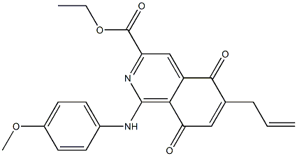 6-(2-Propenyl)-5,8-dihydro-1-(p-methoxyphenylamino)-5,8-dioxoisoquinoline-3-carboxylic acid ethyl ester 结构式