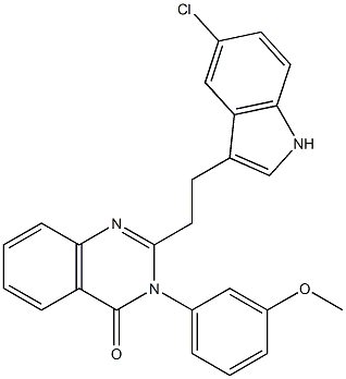 2-[2-(5-クロロ-1H-インドール-3-イル)エチル]-3-(3-メトキシフェニル)キナゾリン-4(3H)-オン 化学構造式