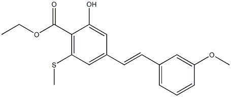 4-[(E)-2-(3-Methoxyphenyl)ethenyl]-2-hydroxy-6-(methylthio)benzoic acid ethyl ester 结构式