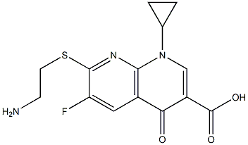 7-(2-Aminoethyl)thio-1-cyclopropyl-6-fluoro-1,4-dihydro-4-oxo-1,8-naphthyridine-3-carboxylic acid Structure