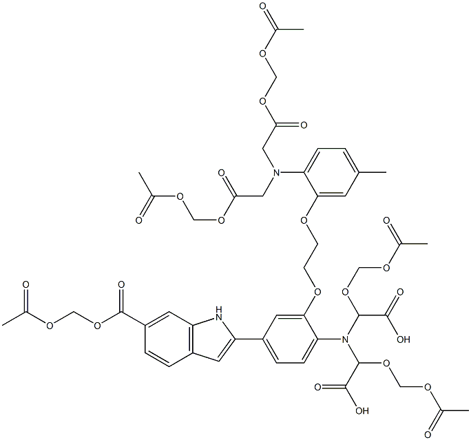 2-[4-[Bis[(acetoxymethoxy)carboxymethyl]amino]-3-[2-[2-[bis[(acetoxymethoxy)carbonylmethyl]amino]-5-methylphenoxy]ethoxy]phenyl]-1H-indole-6-carboxylic acid 6-acetoxymethyl ester