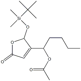 Acetic acid 1-[[2,5-dihydro-5-oxo-2-(tert-butyldimethylsiloxy)furan]-3-yl]pentyl ester 结构式