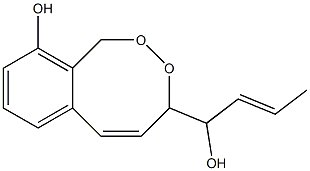 7-[(E)-1-Hydroxy-2-butenyl]-7,10-dihydro-8,9-dioxabenzocycloocten-1-ol Structure