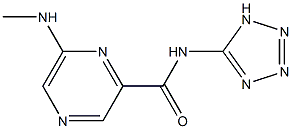 N-(1H-Tetrazol-5-yl)-6-methylaminopyrazine-2-carboxamide,,结构式