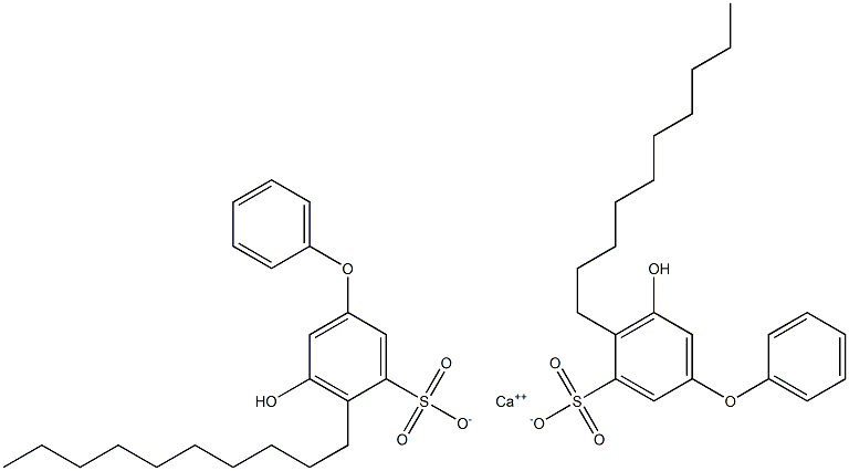 Bis(5-hydroxy-4-decyl[oxybisbenzene]-3-sulfonic acid)calcium salt,,结构式