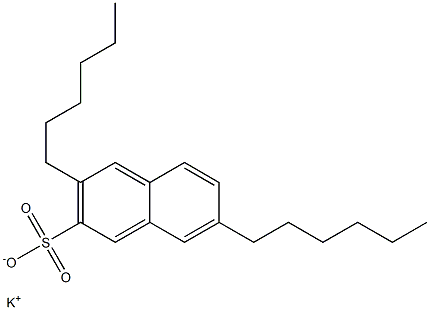 3,7-ジヘキシル-2-ナフタレンスルホン酸カリウム 化学構造式