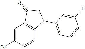 2,3-Dihydro-6-chloro-3-(3-fluorophenyl)-1H-inden-1-one 结构式