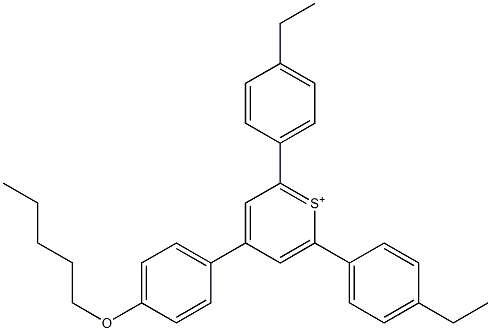 2,6-Bis(4-ethylphenyl)-4-[4-(pentyloxy)phenyl]thiopyrylium Struktur
