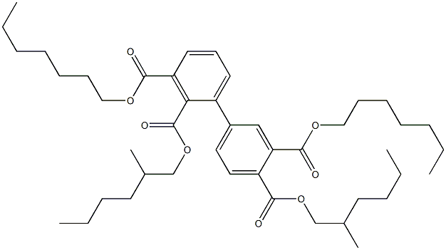 1,1'-Biphenyl-2,3,3',4'-tetracarboxylic acid 3,3'-diheptyl 2,4'-di(2-methylhexyl) ester Struktur