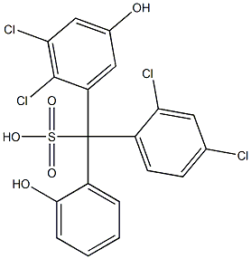 (2,4-Dichlorophenyl)(2,3-dichloro-5-hydroxyphenyl)(2-hydroxyphenyl)methanesulfonic acid 结构式