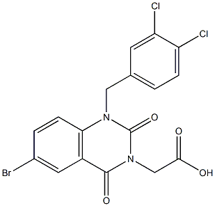 1-(3,4-Dichlorobenzyl)-1,2,3,4-tetrahydro-6-bromo-2,4-dioxoquinazoline-3-acetic acid Structure