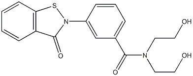 3-[(2,3-Dihydro-3-oxo-1,2-benzisothiazol)-2-yl]-N,N-bis(2-hydroxyethyl)benzamide,,结构式