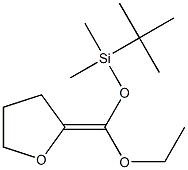 (E)-テトラヒドロ-2-[(エトキシ)(tert-ブチルジメチルシリルオキシ)メチレン]フラン 化学構造式