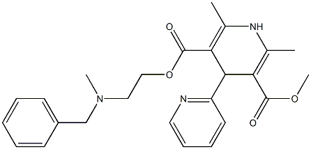 4-(Pyridin-2-yl)-1,4-dihydro-2,6-dimethylpyridine-3,5-dicarboxylic acid 3-methyl 5-[2-(N-methyl-N-benzylamino)ethyl] ester Structure