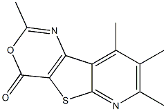 2,7,8,9-Tetramethyl-4H-pyrido[3',2':4,5]thieno[3,2-d][1,3]oxazin-4-one,,结构式