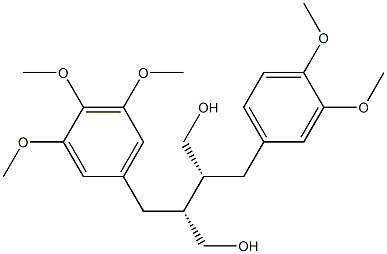 (2R,3R)-2-(3,4-Dimethoxybenzyl)-3-(3,4,5-trimethoxybenzyl)-1,4-butanediol Structure