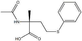 (2R)-2-(アセチルアミノ)-2-メチル-4-(フェニルチオ)酪酸 化学構造式