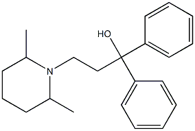 1,1-ジフェニル-3-(2,6-ジメチル-1-ピペリジニル)-1-プロパノール 化学構造式