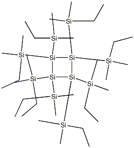 Octa[dimethyl(ethyl)silyl]cyclotetrasilane,,结构式