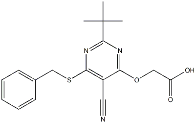 [2-tert-Butyl-5-cyano-6-benzylthio-4-pyrimidinyloxy]acetic acid Structure