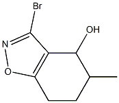 3-ブロモ-4,5,6,7-テトラヒドロ-5-メチル-1,2-ベンゾイソオキサゾール-4-オール 化学構造式