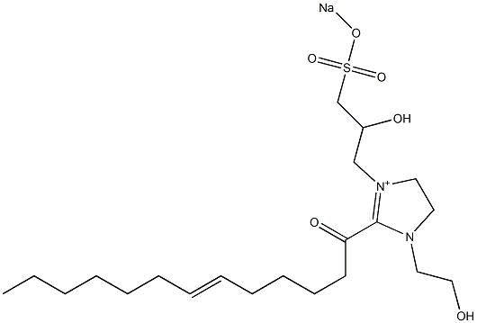 1-(2-Hydroxyethyl)-3-[2-hydroxy-3-(sodiooxysulfonyl)propyl]-2-(6-tridecenoyl)-2-imidazoline-3-ium Struktur