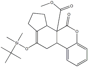 6a,7,10,10a-Tetrahydro-9-[[dimethyl(tert-butyl)silyl]oxy]-6-oxo-7,8-propano-6H-dibenzo[b,d]pyran-6a-carboxylic acid methyl ester Struktur