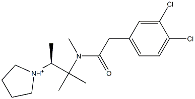 1-[(S)-2-[N-(3,4-Dichlorophenylacetyl)-N-methylamino]-1,2-dimethylpropyl]pyrrolidinium Structure