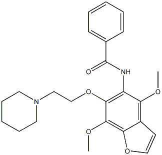 N-[4,7-Dimethoxy-6-(2-piperidinoethoxy)benzofuran-5-yl]benzamide Struktur