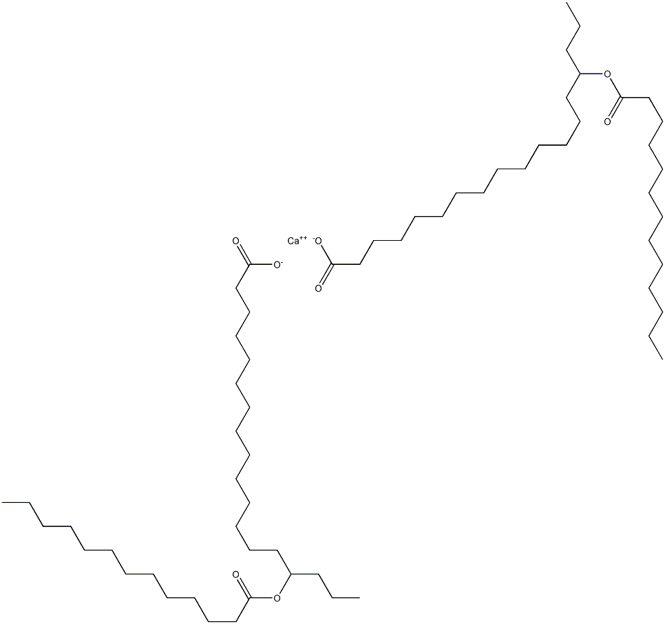 Bis(15-tridecanoyloxystearic acid)calcium salt Structure