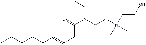 2-[N-エチル-N-(3-ノネノイル)アミノ]-N-(2-ヒドロキシエチル)-N,N-ジメチルエタンアミニウム 化学構造式