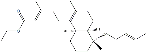 [E,(+)]-3-Methyl-5-[[(4aS,5S,8aS)-3,4,4a,5,6,7,8,8a-octahydro-5-(4-methyl-3-pentenyl)-2,5,8a-trimethylnaphthalene]-1-yl]-2-pentenoic acid ethyl ester,,结构式