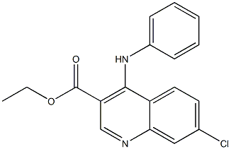 4-[[フェニル]アミノ]-7-クロロキノリン-3-カルボン酸エチル 化学構造式