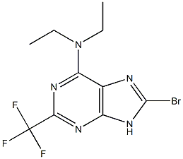8-ブロモ-6-ジエチルアミノ-2-トリフルオロメチル-9H-プリン 化学構造式
