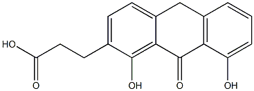 1,8-Dihydroxy-9,10-dihydro-9-oxoanthracene-2-propanoic acid,,结构式