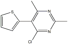 4-クロロ-5-(2-チエニル)-2,6-ジメチルピリミジン 化学構造式