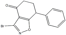 3-ブロモ-4,5,6,7-テトラヒドロ-7-フェニル-1,2-ベンゾイソオキサゾール-4-オン 化学構造式