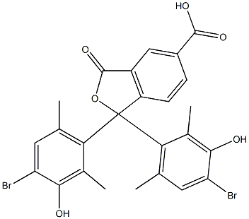 1,1-ビス(4-ブロモ-3-ヒドロキシ-2,6-ジメチルフェニル)-1,3-ジヒドロ-3-オキソイソベンゾフラン-5-カルボン酸 化学構造式