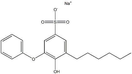 6-Hydroxy-5-hexyl[oxybisbenzene]-3-sulfonic acid sodium salt Struktur