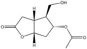 (1S,5R,6S,7R)-7-Acetyloxy-6-(hydroxymethyl)-2-oxabicyclo[3.3.0]octan-3-one,,结构式