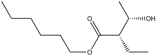 (2S,3S)-2-エチル-3-ヒドロキシ酪酸ヘキシル 化学構造式