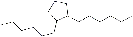 1,2-ジヘキシルシクロペンタン 化学構造式