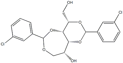 2-O,4-O:3-O,6-O-Bis(3-chlorobenzylidene)-D-glucitol,,结构式