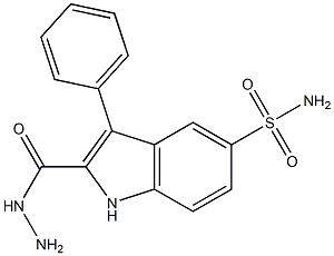 5-(Aminosulfonyl)-3-phenyl-1H-indole-2-carboxylic acid hydrazide Structure