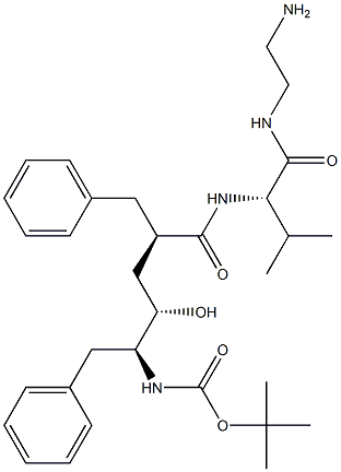 (2S)-2-[[(2R,4S,5S)-5-(tert-Butoxycarbonylamino)-2-benzyl-4-hydroxy-6-phenylhexanoyl]amino]-N-(2-aminoethyl)-3-methylbutyramide Structure