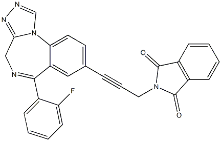 6-(2-Fluorophenyl)-8-[3-[(2,3-dihydro-1,3-dioxo-1H-isoindol)-2-yl]-1-propynyl]-4H-[1,2,4]triazolo[4,3-a][1,4]benzodiazepine,,结构式