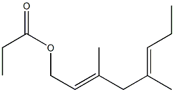 Propionic acid 3,5-dimethyl-2,5-octadienyl ester Struktur