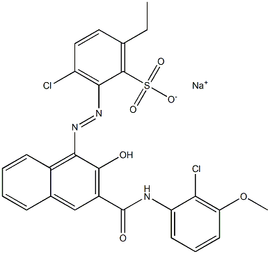  3-Chloro-6-ethyl-2-[[3-[[(2-chloro-3-methoxyphenyl)amino]carbonyl]-2-hydroxy-1-naphtyl]azo]benzenesulfonic acid sodium salt