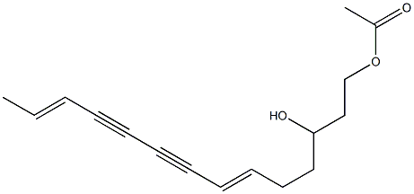 Acetic acid (6E,12E)-3-hydroxy-6,12-tetradecadiene-8,10-diyn-1-yl ester Struktur